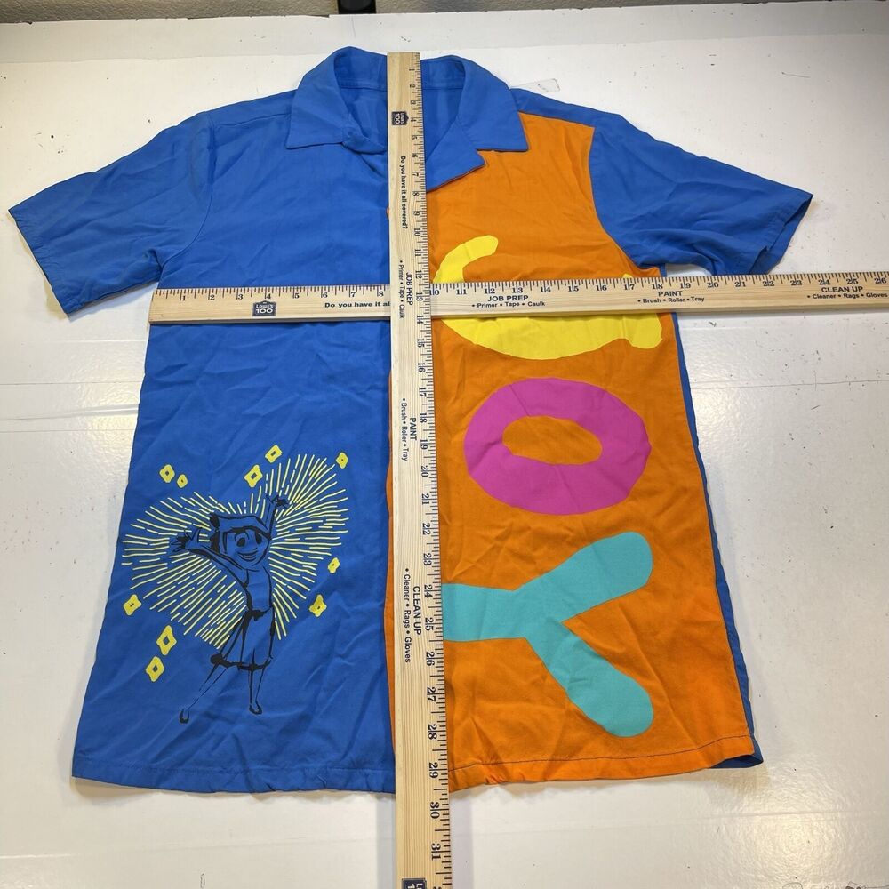 Disney Inside Out Joy Button Up Color Block Hawai… - image 6